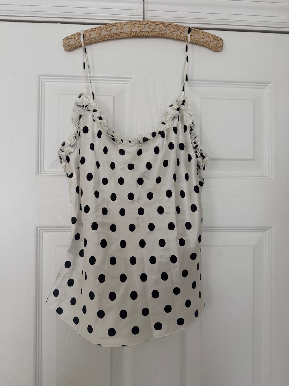 Realisation Par Black Polka Dot Cream Silk Cami